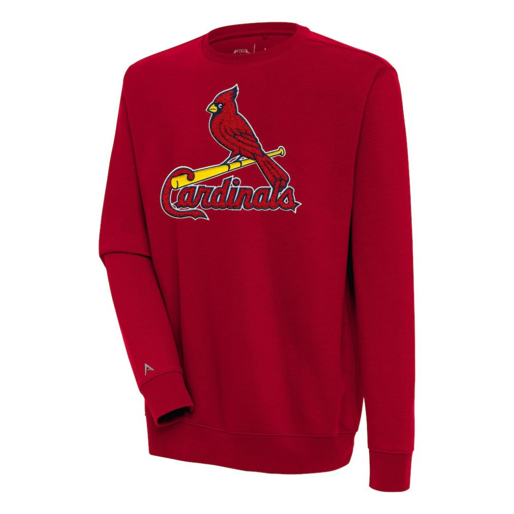 St. Louis Cardinals Antigua Victory Crewneck Chenille Pullover Sweatshirt - Red Pullover