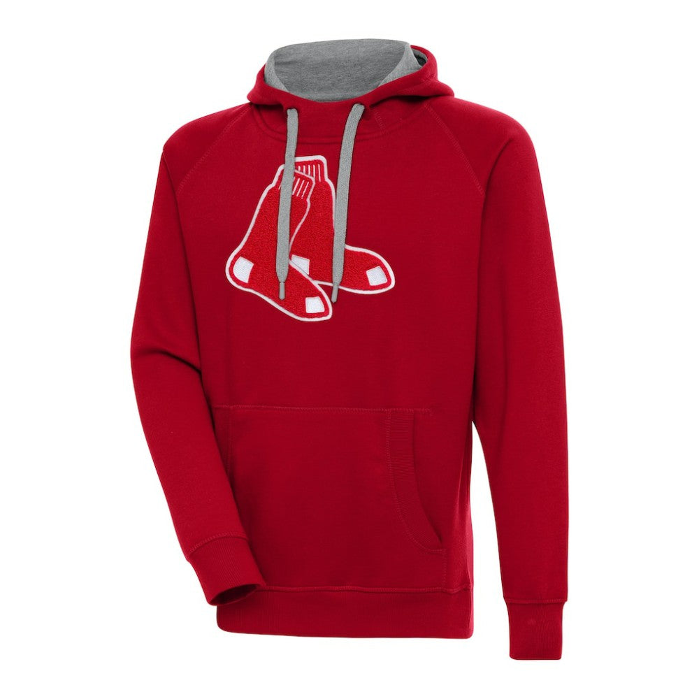 Boston Red Sox Antigua Victory Chenille Pullover Hoodie - Red Hoodies