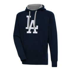 Los Angeles Dodgers Antigua Victory Chenille Pullover Hoodie - Navy Hoodies