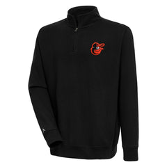 Baltimore Orioles Antigua Victory Quarter-Zip Pullover Top - Black Pullover