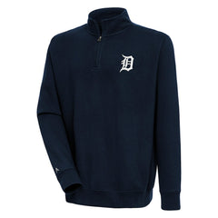 Detroit Tigers Antigua Victory Quarter-Zip Pullover Top - Navy Pullover