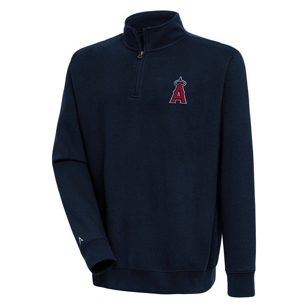 Los Angeles Angels Antigua Victory Quarter-Zip Pullover Top - Navy Pullover