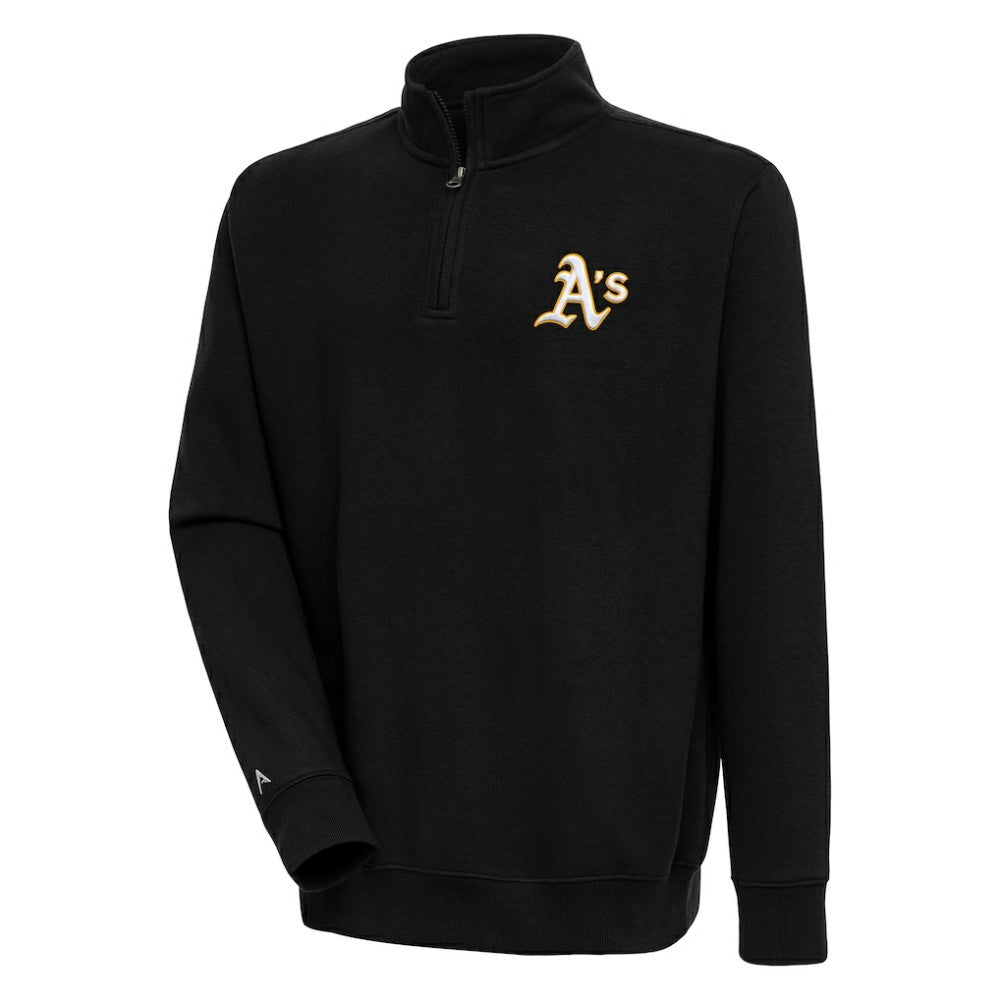 Athletics Antigua Victory Quarter-Zip Pullover Top - Black Pullover