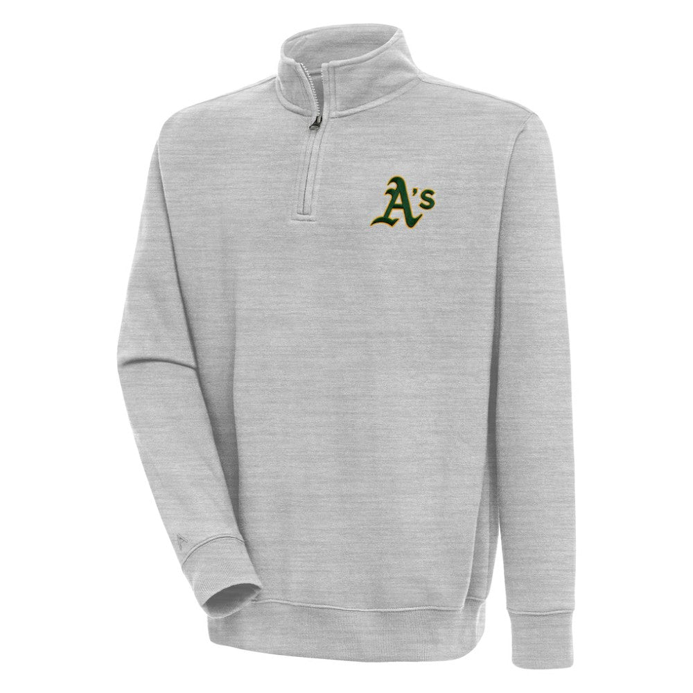 Athletics Antigua Victory Quarter-Zip Pullover Top - Heather Gray Pullover