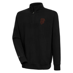 San Francisco Giants Antigua Victory Quarter-Zip Pullover Top - Black Pullover
