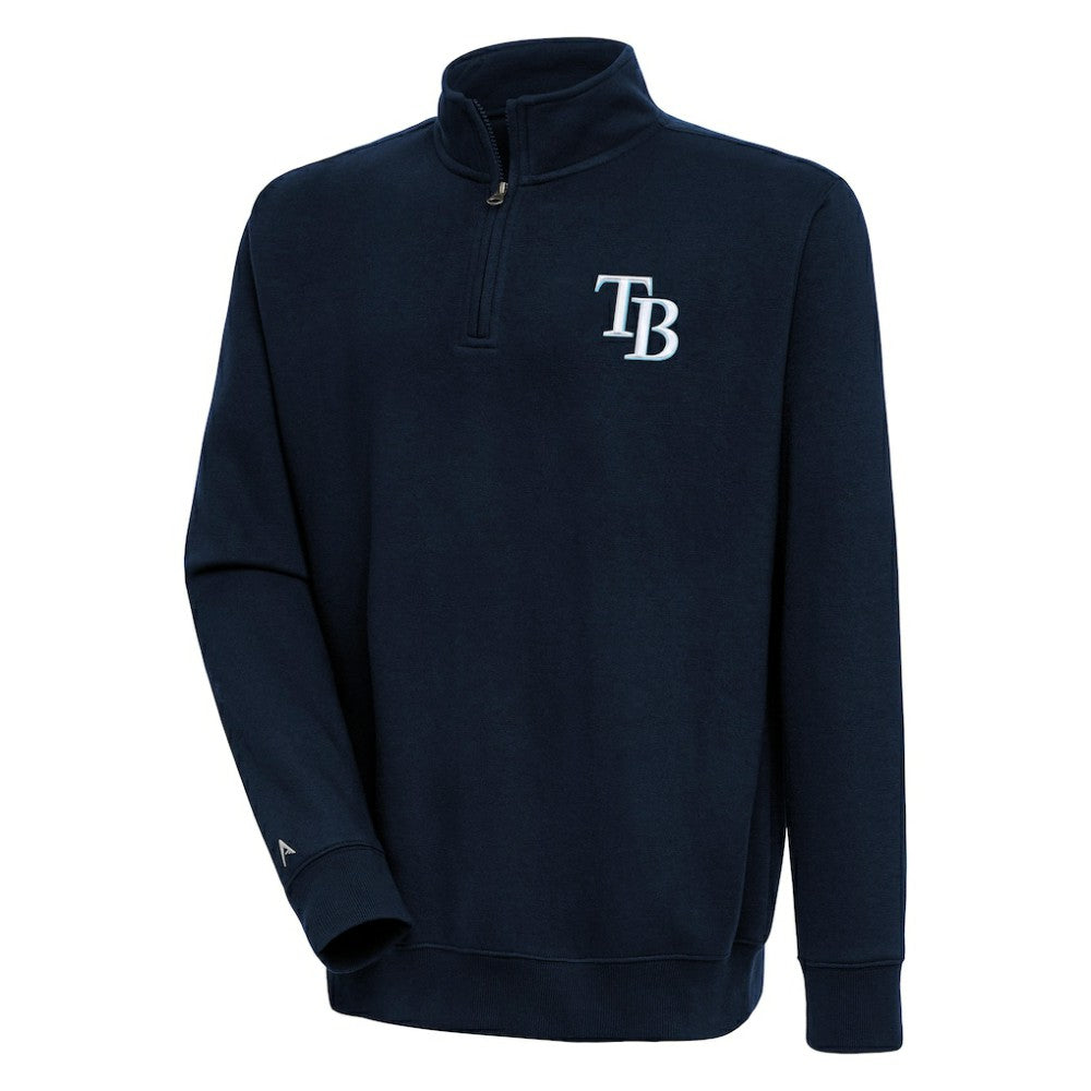 Tampa Bay Rays Antigua Victory Quarter-Zip Pullover Top - Navy Pullover
