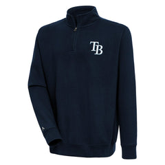 Tampa Bay Rays Antigua Victory Quarter-Zip Pullover Top - Navy Pullover