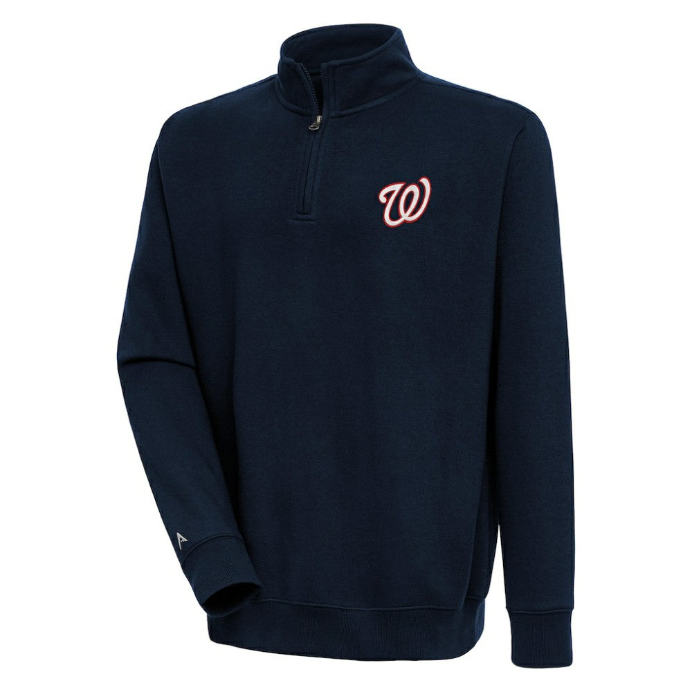 Washington Nationals Antigua Victory Quarter-Zip Pullover Top - Navy Pullover