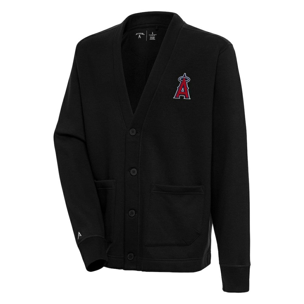 Los Angeles Angels Antigua Button-Up Cardigan - Black