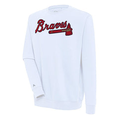 Atlanta Braves Antigua Victory Pullover Sweatshirt - White Pullover