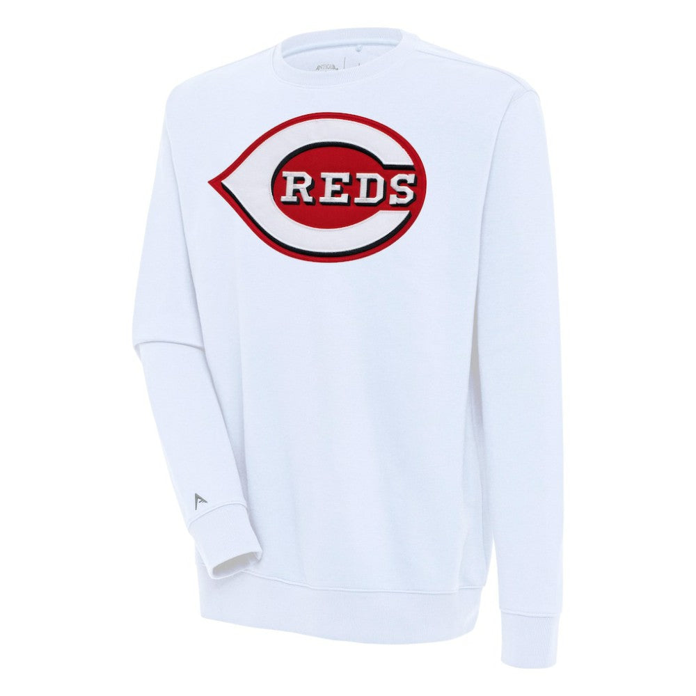 Cincinnati Reds Antigua Victory Pullover Sweatshirt - White Pullover