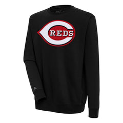 Cincinnati Reds Antigua Victory Pullover Sweatshirt - Black Pullover