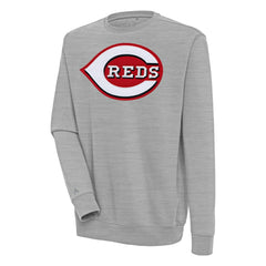 Cincinnati Reds Antigua Victory Pullover Sweatshirt - Heather Gray Pullover
