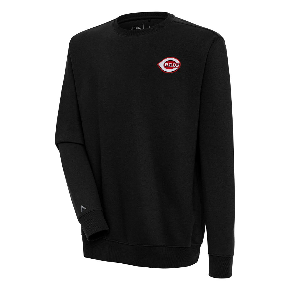 Cincinnati Reds Antigua Victory Pullover Sweatshirt - Black Pullover