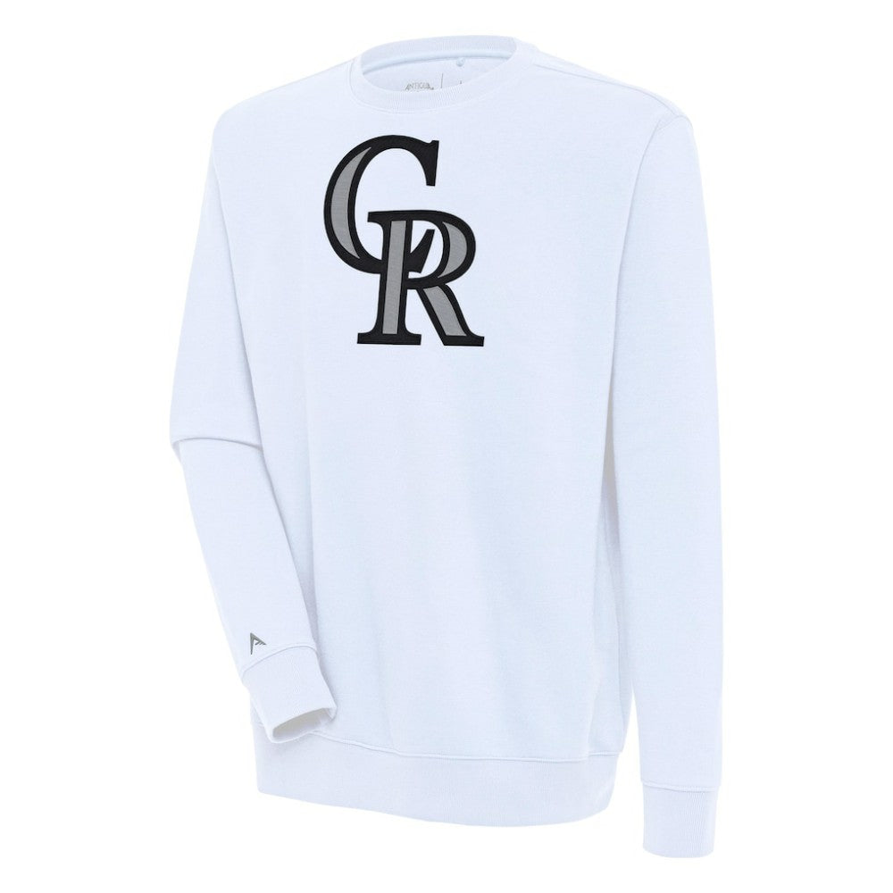 Colorado Rockies Antigua Victory Pullover Sweatshirt - White Pullover