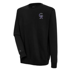 Colorado Rockies Antigua Victory Pullover Sweatshirt - Black Pullover