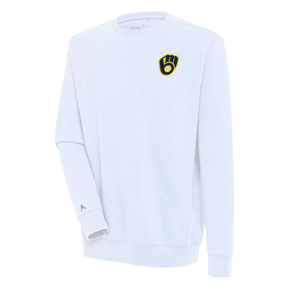Milwaukee Brewers Antigua Victory Pullover Sweatshirt - White Pullover
