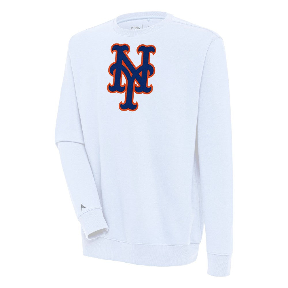 New York Mets Antigua Victory Pullover Sweatshirt - White Pullover