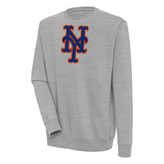 New York Mets Antigua Victory Pullover Sweatshirt - Heather Gray Pullover