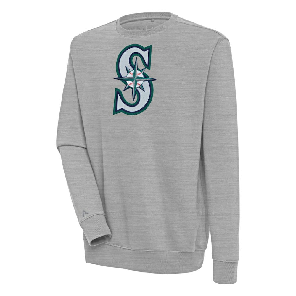 Seattle Mariners Antigua Victory Pullover Sweatshirt - Heather Gray Pullover