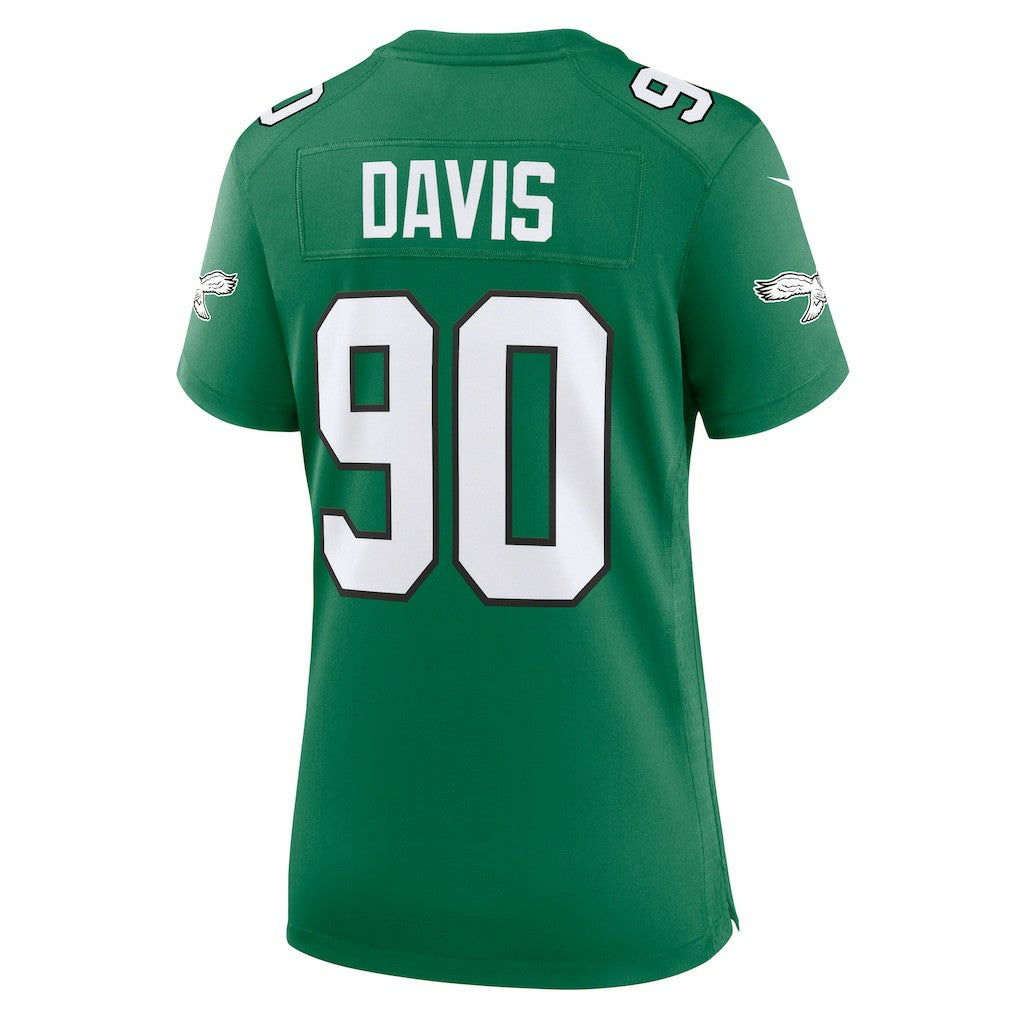 Jordan Davis Philadelphia Eagles Women's Alternate Game Jersey Kelly Green