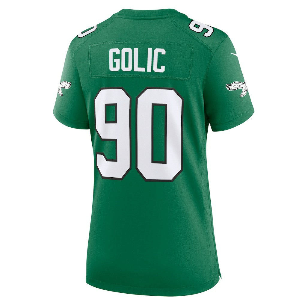 Mike Golic Philadelphia Eagles Women's Alternate Game Jersey Kelly Green