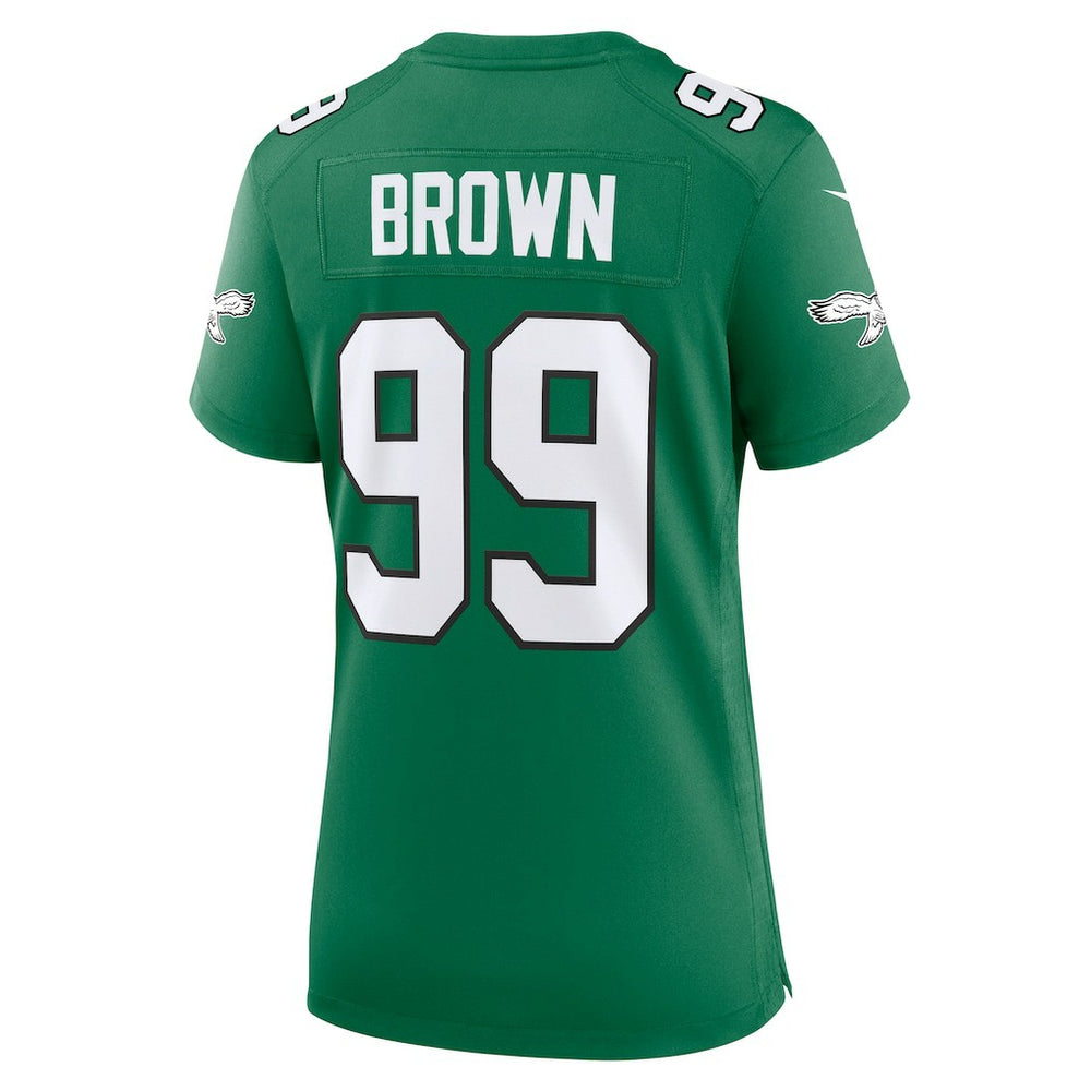 Jerome Brown Philadelphia Eagles Women's Alternate Game Jersey Kelly Green