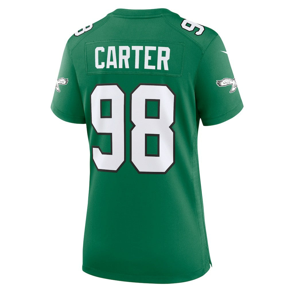 Jalen Carter Philadelphia Eagles Women's Alternate Game Jersey Kelly Green