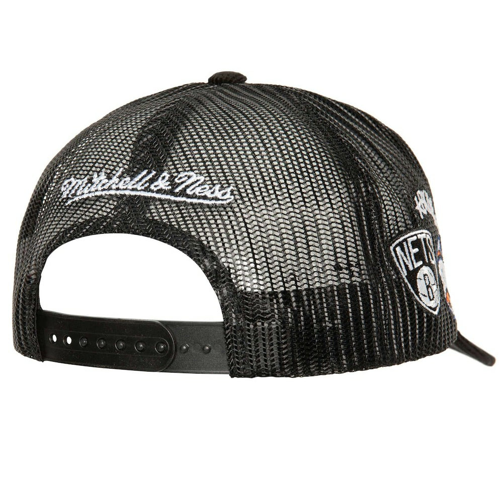 Brooklyn Nets Times Up Classic Script Cord Trucker Hat Black