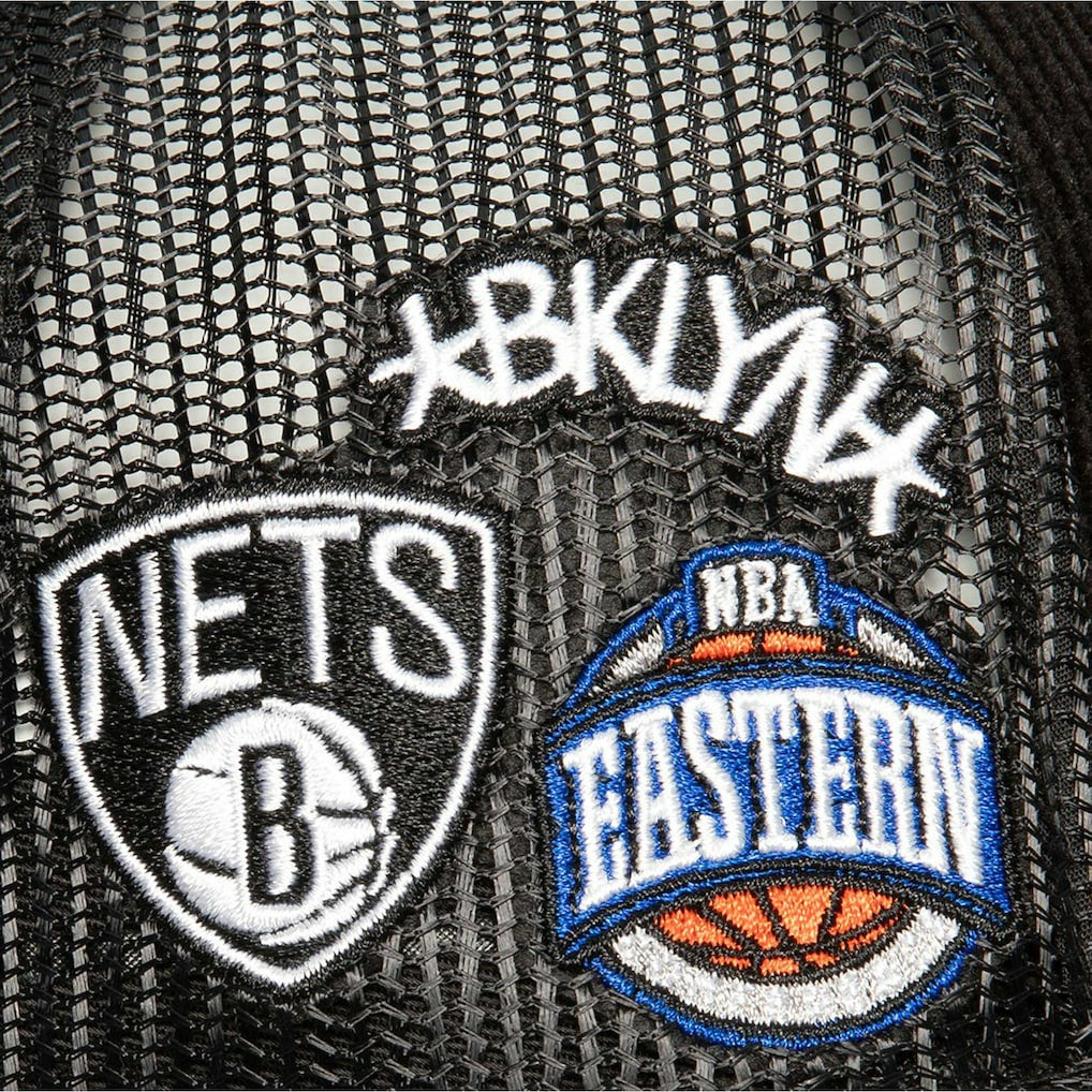 Brooklyn Nets Times Up Classic Script Cord Trucker Hat Black