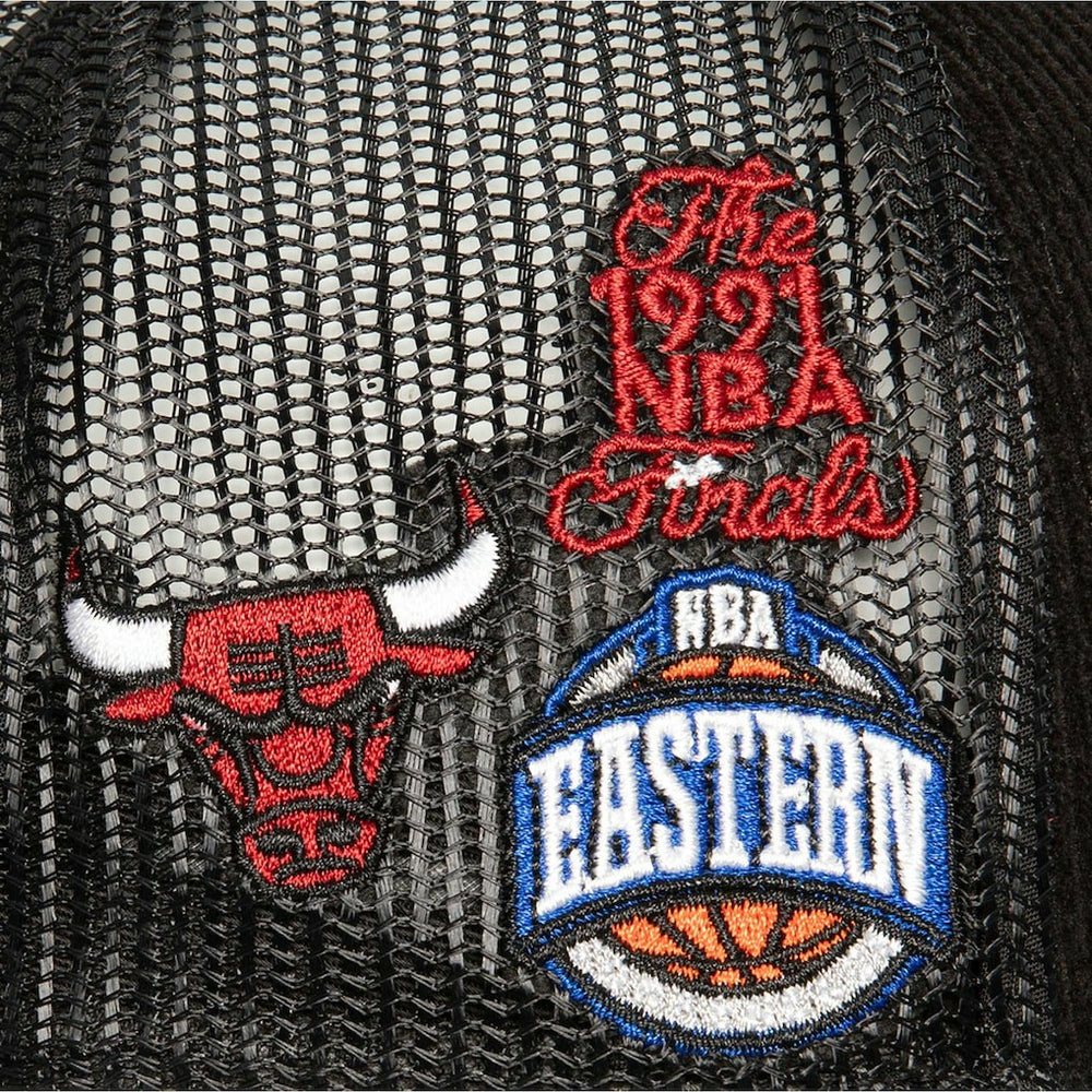 Chicago Bulls Times Up Classic Script Cord Trucker Hat Black