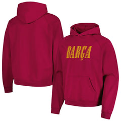 Barcelona Team Oversized Raglan Pullover Hoodie Red