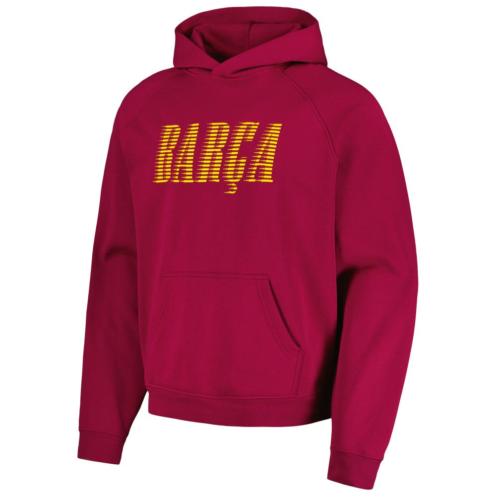 Barcelona Team Oversized Raglan Pullover Hoodie Red