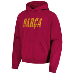 Barcelona Team Oversized Raglan Pullover Hoodie Red