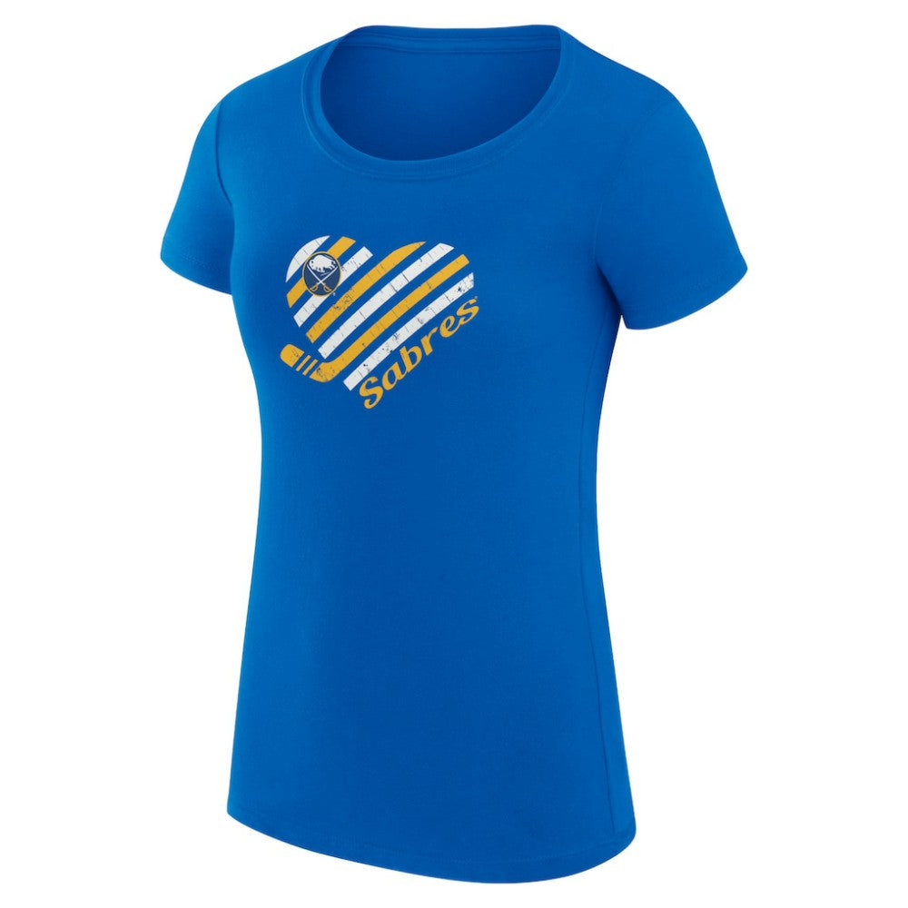 NHL Buffalo Sabres G-III 4Her by Carl Banks Women's Super-Slim Fit Lightweight Heart T-Shirt - Royal