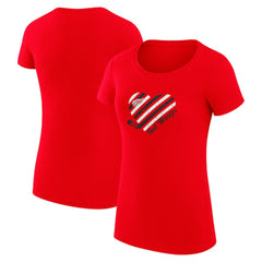 NHL Detroit Red Wings G-III 4Her by Carl Banks Women's Super-Slim Fit Lightweight Heart T-Shirt - Red