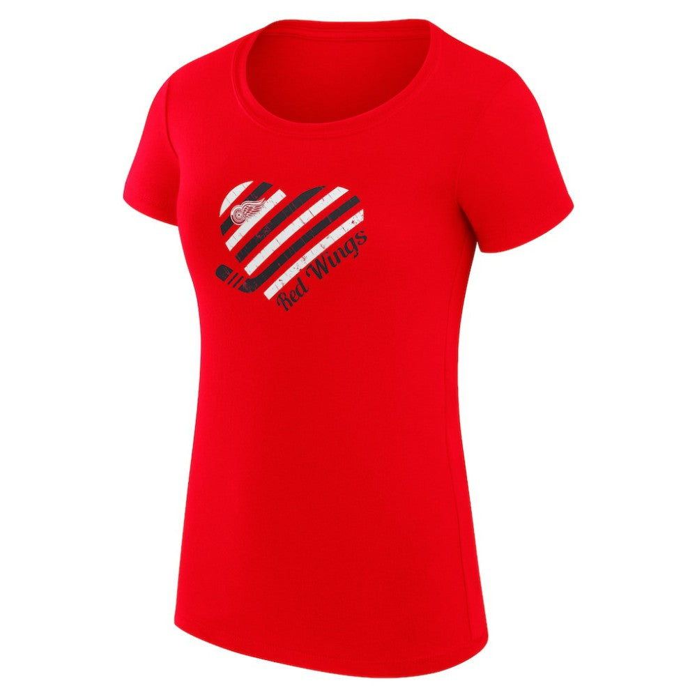 NHL Detroit Red Wings G-III 4Her by Carl Banks Women's Super-Slim Fit Lightweight Heart T-Shirt - Red