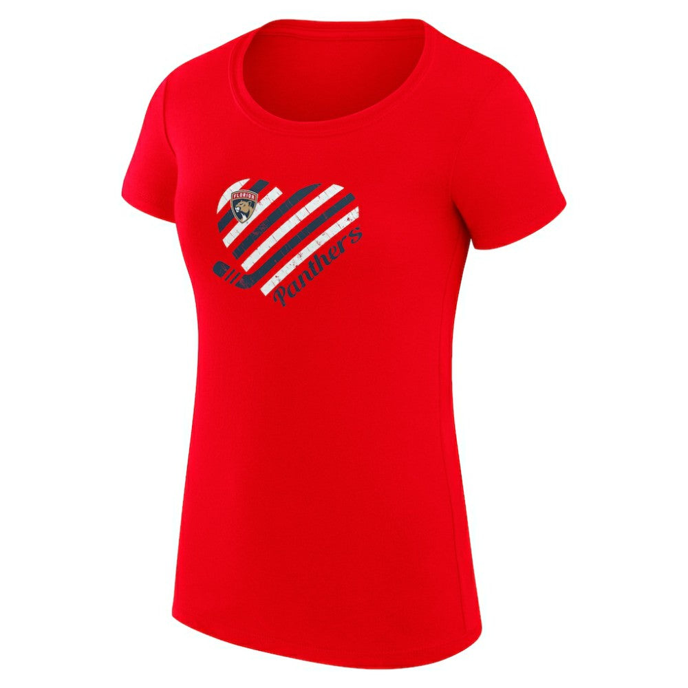 NHL Florida Panthers G-III 4Her by Carl Banks Women's Super-Slim Fit Lightweight Heart T-Shirt - Red