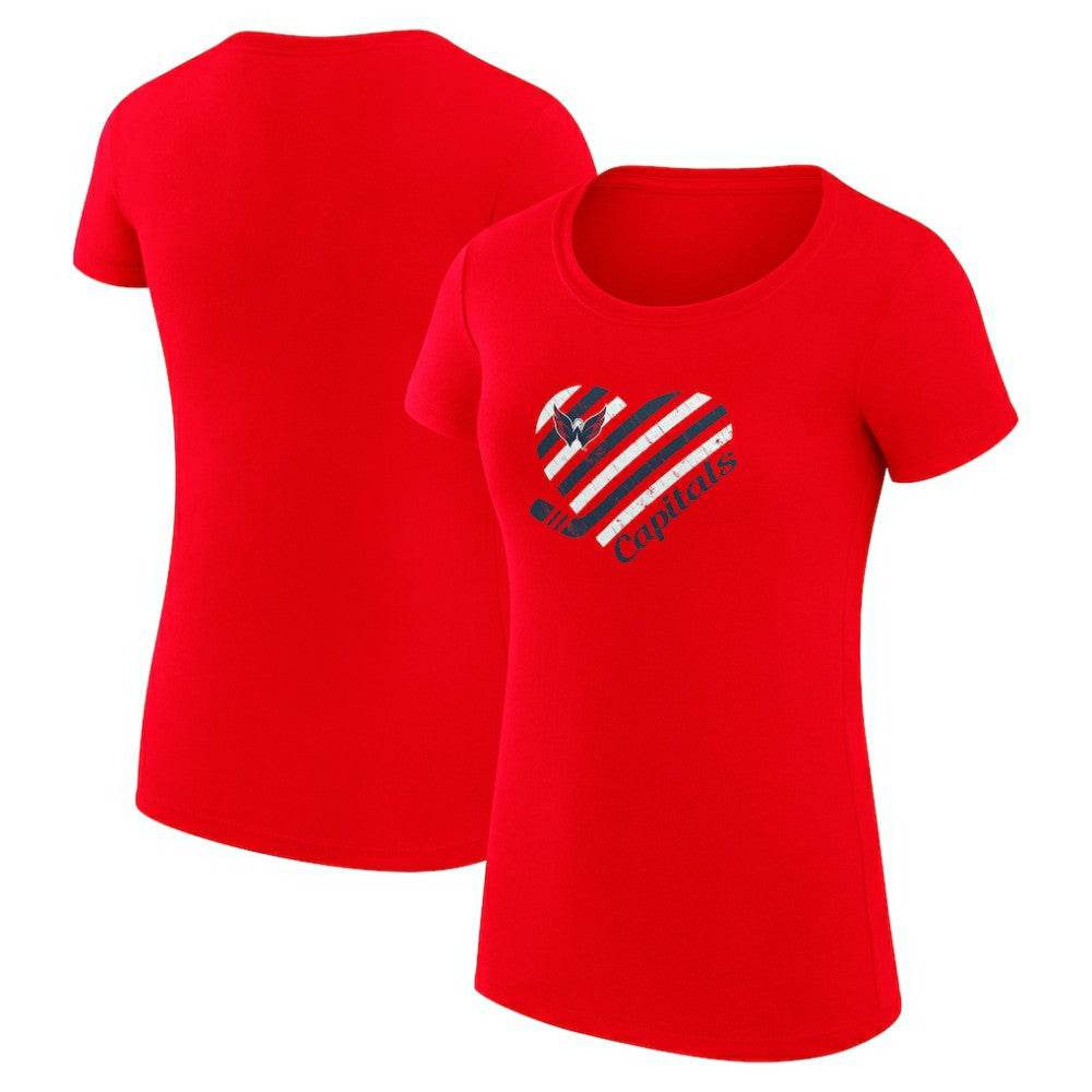 NHL Washington Capitals G-III 4Her by Carl Banks Women's Super-Slim Fit Lightweight Heart T-Shirt - Red