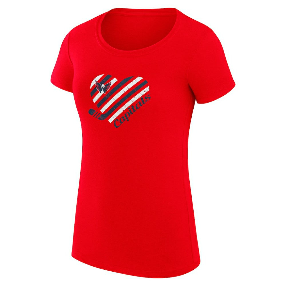 NHL Washington Capitals G-III 4Her by Carl Banks Women's Super-Slim Fit Lightweight Heart T-Shirt - Red
