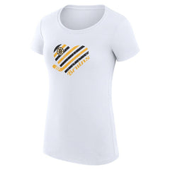 NHL Boston Bruins G-III 4Her by Carl Banks Women's Super-Slim Fit Lightweight Heart T-Shirt - White