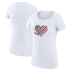 NHL Chicago Blackhawks G-III 4Her by Carl Banks Women's Super-Slim Fit Lightweight Heart T-Shirt - White