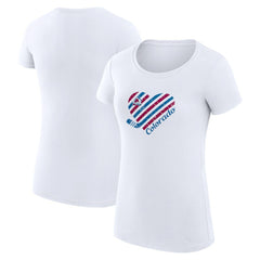 NHL Colorado Avalanche G-III 4Her by Carl Banks Women's Super-Slim Fit Lightweight Heart T-Shirt - White