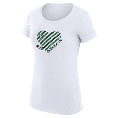 NHL Dallas Stars G-III 4Her by Carl Banks Women's Super-Slim Fit Lightweight Heart T-Shirt - White