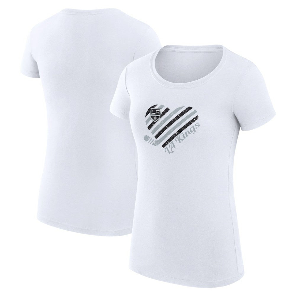 NHL Los Angeles Kings G-III 4Her by Carl Banks Women's Super-Slim Fit Lightweight Heart T-Shirt - White