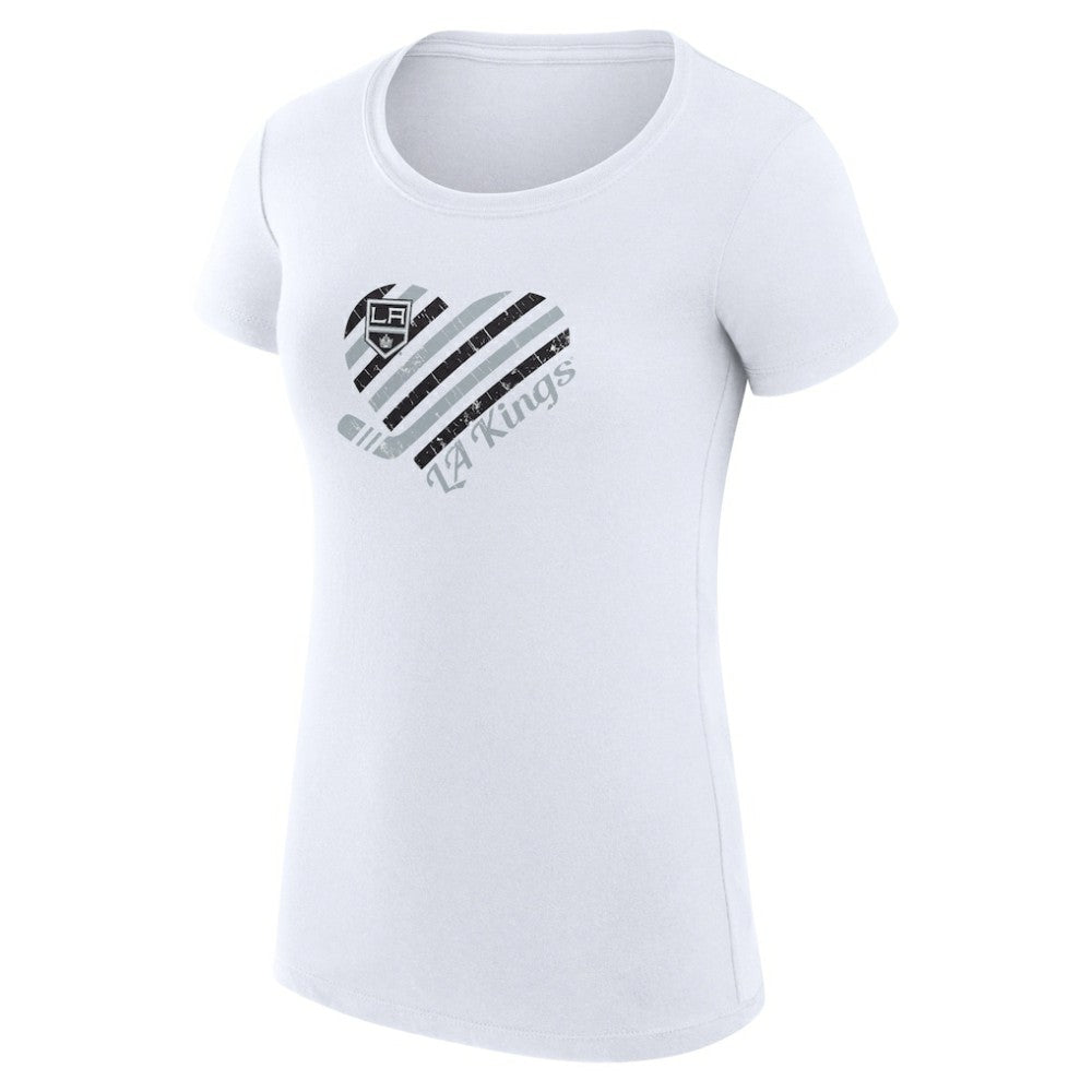 NHL Los Angeles Kings G-III 4Her by Carl Banks Women's Super-Slim Fit Lightweight Heart T-Shirt - White