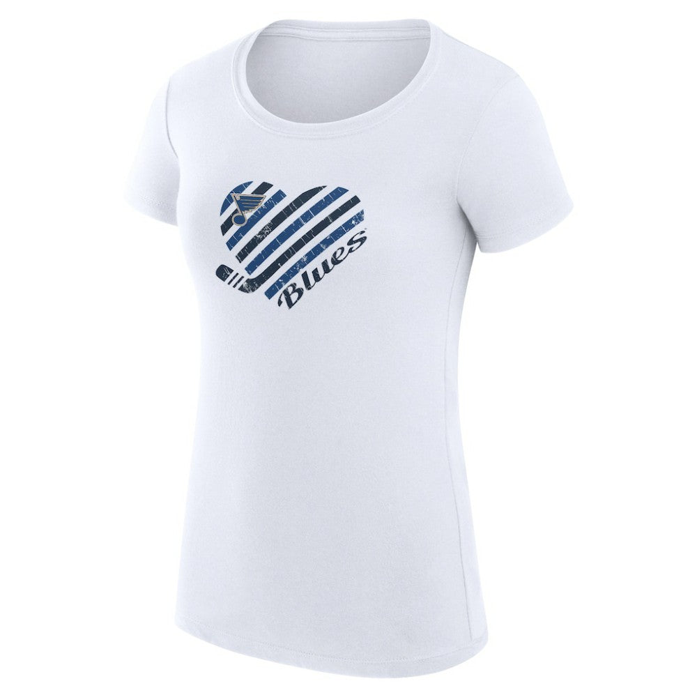 NHL St. Louis Blues G-III 4Her by Carl Banks Women's Super-Slim Fit Lightweight Heart T-Shirt - White