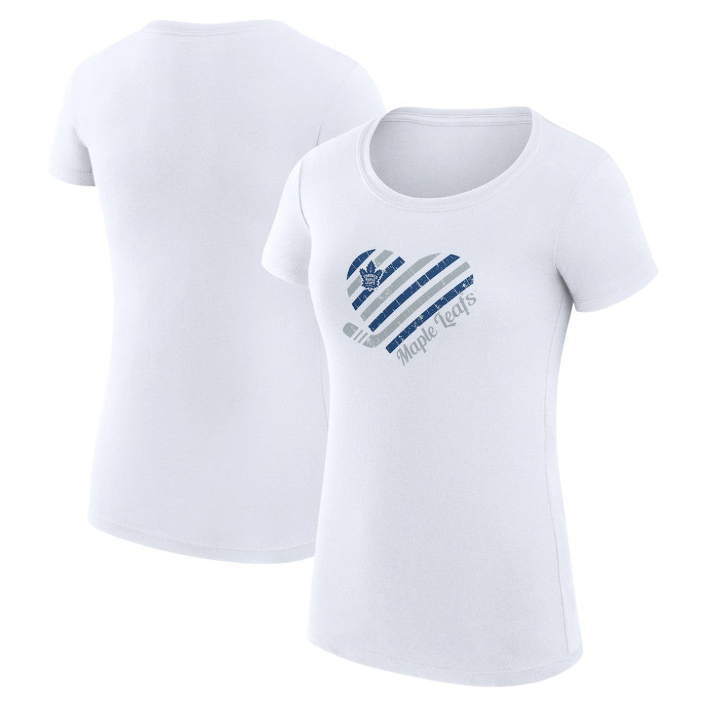 NHL Toronto Maple Leafs G-III 4Her by Carl Banks Women's Super-Slim Fit Lightweight Heart T-Shirt - White
