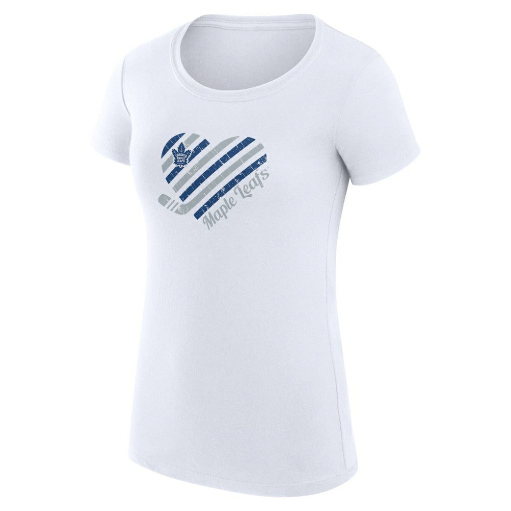 NHL Toronto Maple Leafs G-III 4Her by Carl Banks Women's Super-Slim Fit Lightweight Heart T-Shirt - White