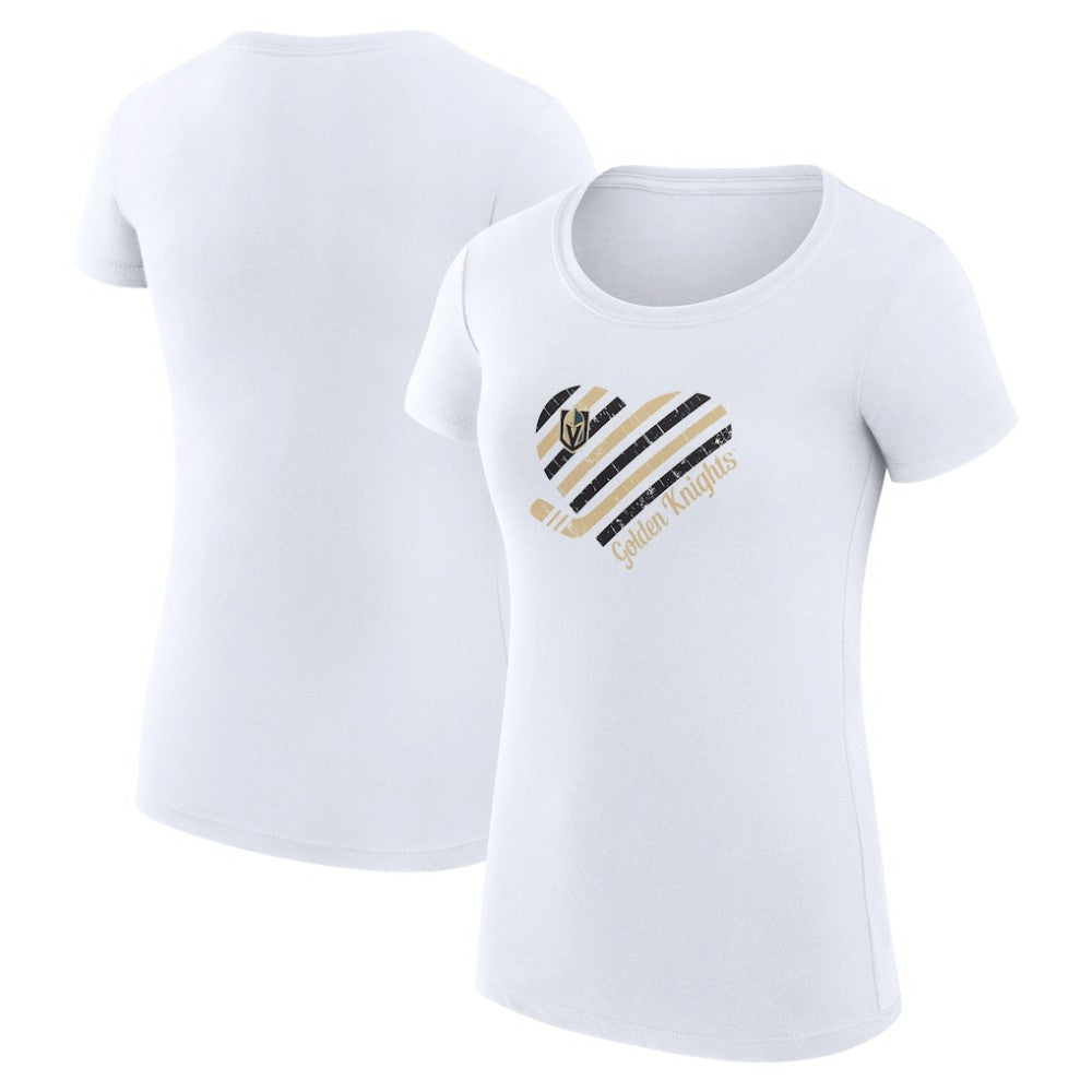 NHL Vegas Golden Knights G-III 4Her by Carl Banks Women's Super-Slim Fit Lightweight Heart T-Shirt - White